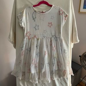 Hanna Andersson Tulle Embroidered Shooting Stars Dress, Size 8